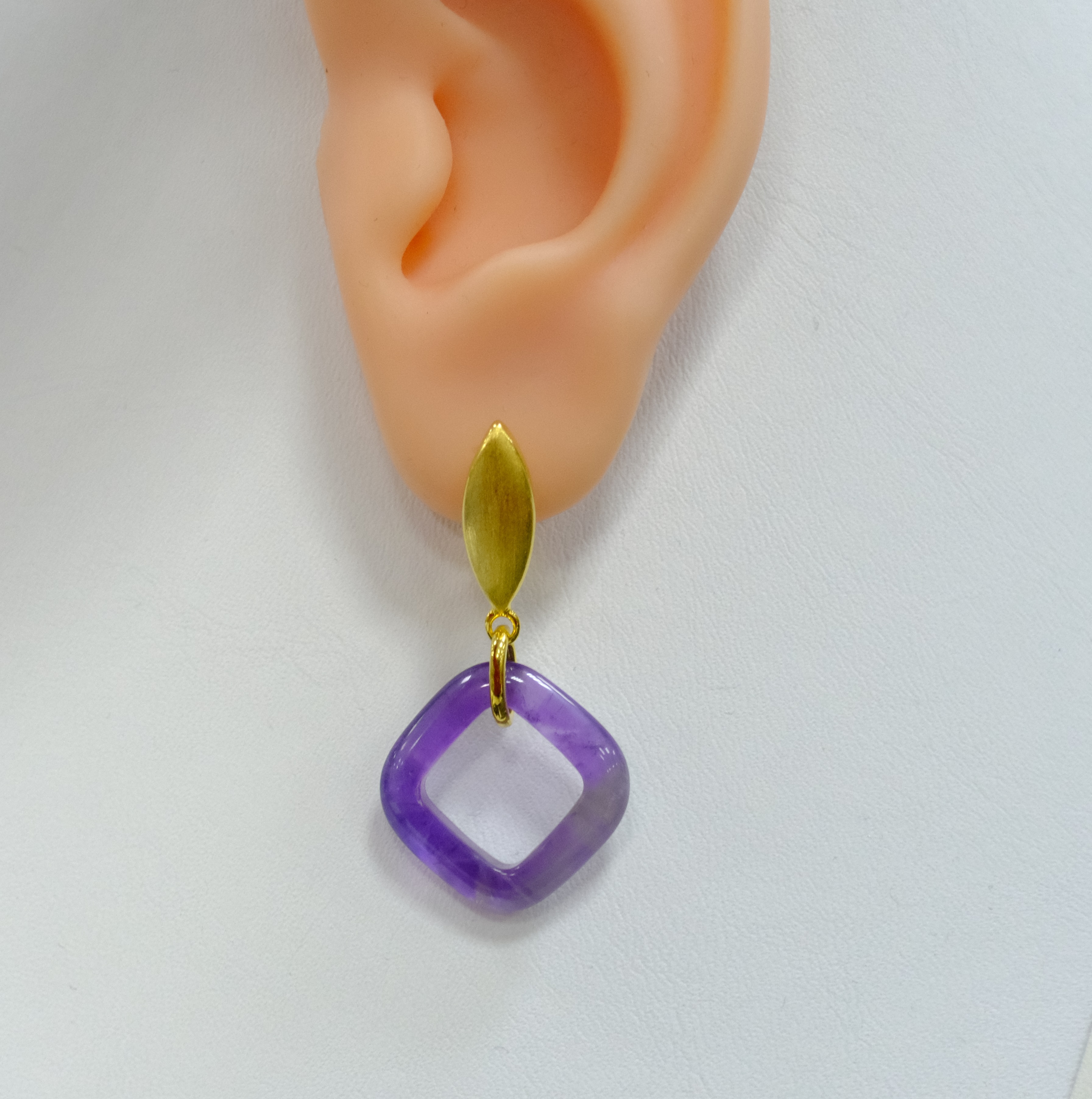 Серебряные серьги с аметистами